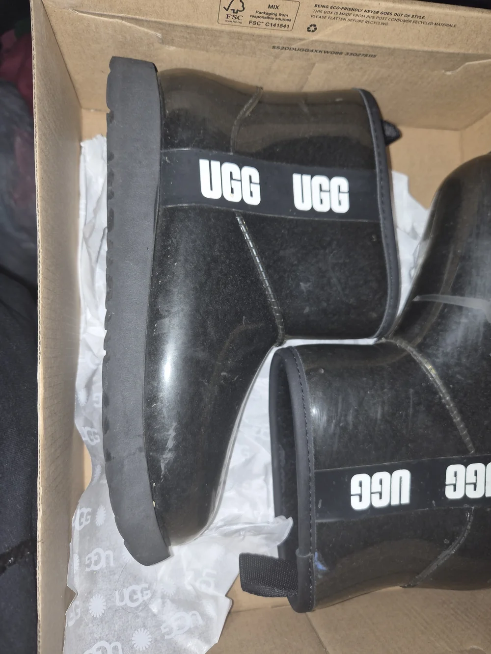UGG Kids Black Logo Waterproof Winter Boot